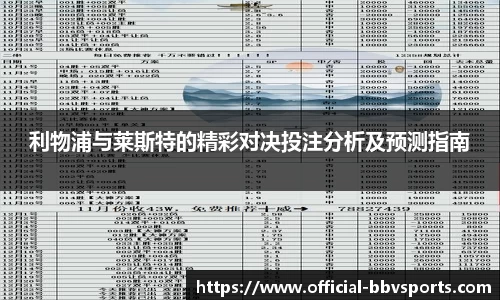 利物浦与莱斯特的精彩对决投注分析及预测指南